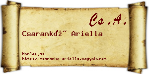 Csarankó Ariella névjegykártya